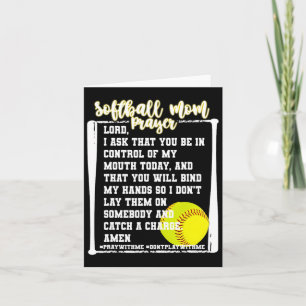 Softball Mom Prayer Game Day Baseball Christian Re Card