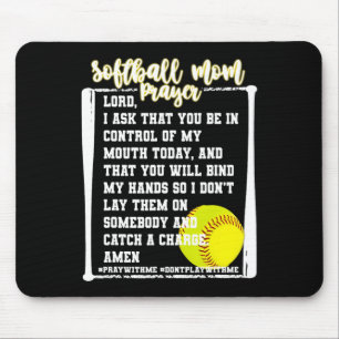 Softball Mom Prayer Game Day Baseball Christian Re Mouse Pad