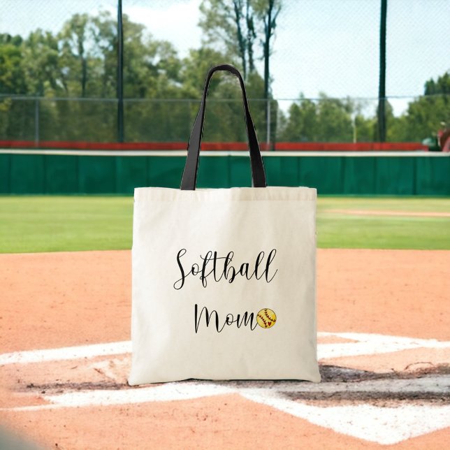 Softball Mom Script Custom Number Tote Bag (Creator Uploaded)