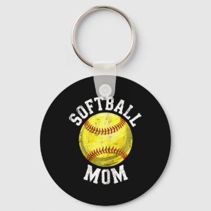 Softball Mom Shirt Women Softball Lover Mommy Moth Keychain