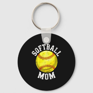 Softball Mom Shirt Women Softball Lover Mommy Moth Keychain