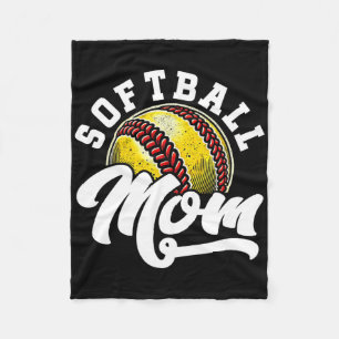 Softball Mom Softball Catcher Pitcher Mama Game Da Fleece Blanket