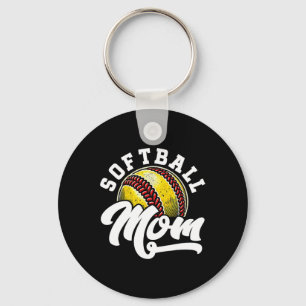 Softball Mom Softball Catcher Pitcher Mama Game Da Keychain