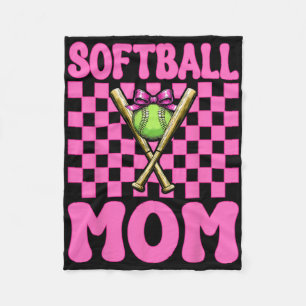 Softball Mom Softball Mama Mother's Day Pink Coque Fleece Blanket