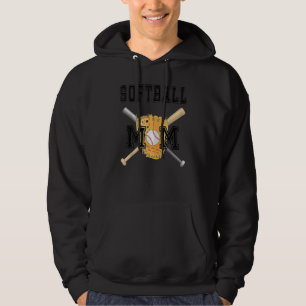 Softball Mom Sports Font Graphic Softball Mother's Hoodie