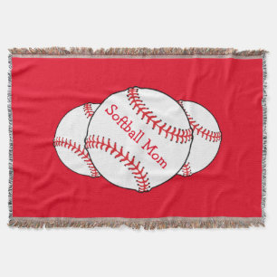 Softball Mom Throw Blanket