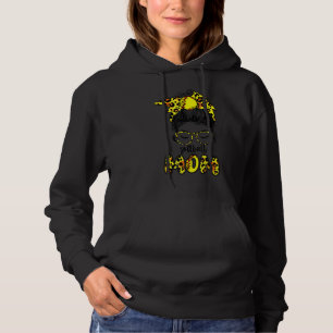 Softball Mom With Leopard And Messy Bun Mother's D Hoodie