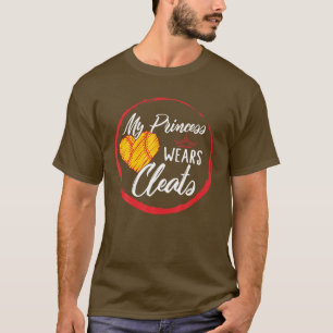 Softball Mother's Day My Princess Wears Cleats Cro T-Shirt
