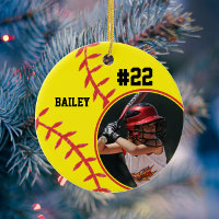 Softball Name Jersey Number Photo Keepsake