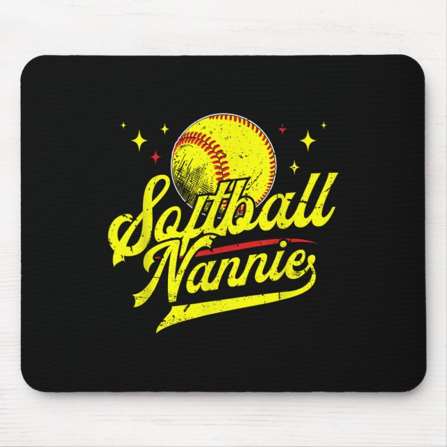Softball Nannie Of A Softball Player Nannie  Mouse Pad (Front)