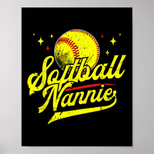 Softball Nannie Of A Softball Player Nannie Poster