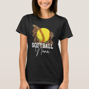 Softball Nona Leopard Heart T-Shirt