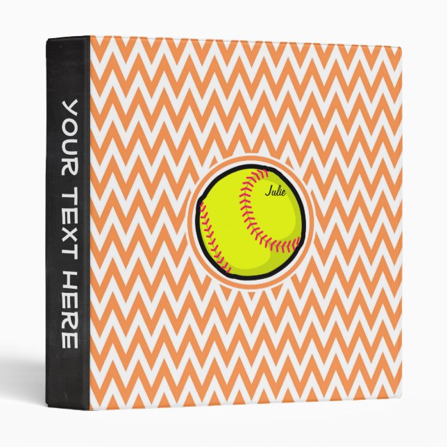 Softball; Orange and White Chevron Binder (Front/Spine)