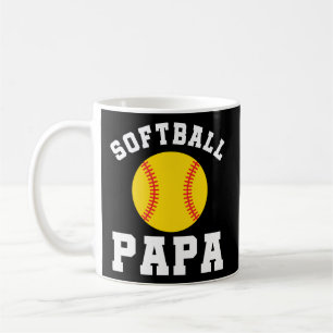 Softball Papa Grandpa Family Softball Team Coffee Mug