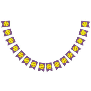 Softball Party Bunting Flags
