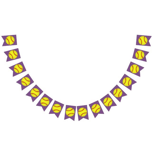 Softball Party Bunting Flags (All)