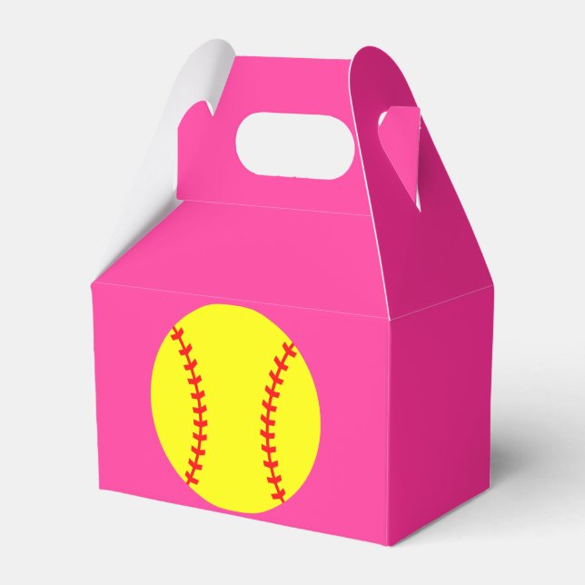 Softball Party Favour Box, Birthday Favour Box (Front Side)