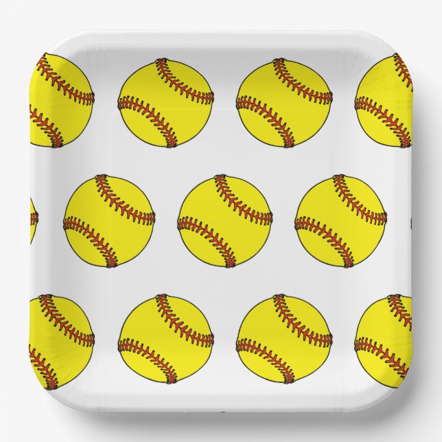 Softball Party Paper Plates (Front)