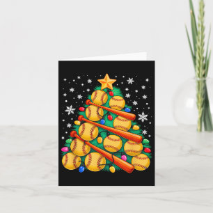 Softball Player Christmas Tree Light Xmas Softball Card