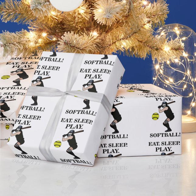 Softball Player Coach Sports Party Wrapping Paper (Holidays)