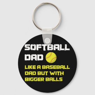 Softball Player Dad Humour Keychain