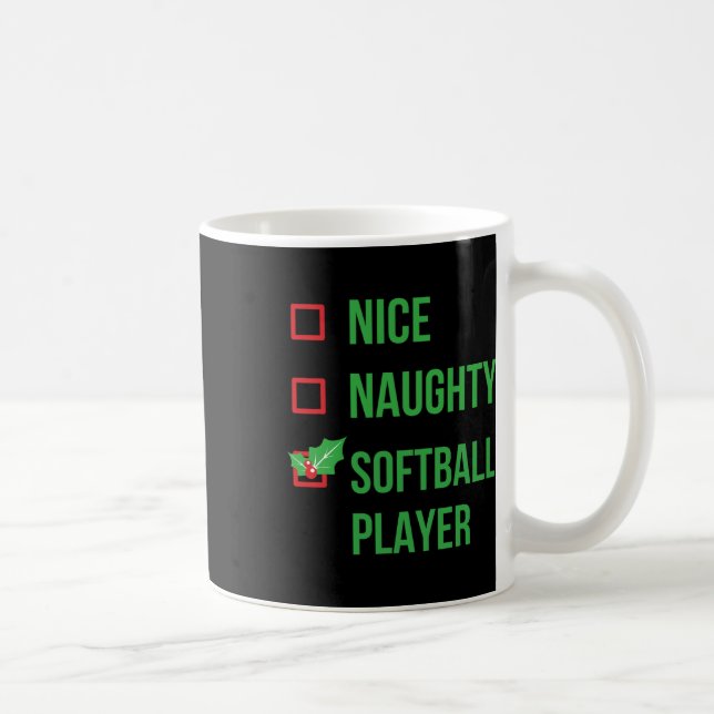 Softball Player Funny Pajama Christmas Gift  Coffee Mug (Right)