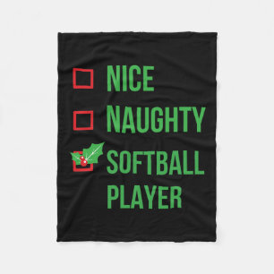 Softball Player Funny Pajama Christmas Gift  Fleece Blanket