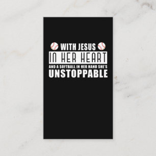 Softball Player Girl Jesus Religious Daughter Business Card