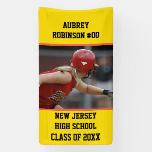 Softball Player Graduation Grad Senior Outdoor Banner