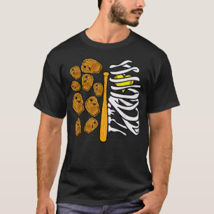 Softball Player Halloween Skeleton Costume Hallowe T-Shirt