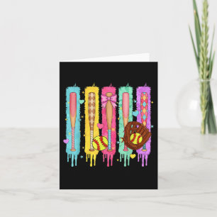 Softball Player Ice Cream Softball Drip Card