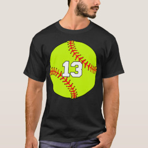 Softball Player Jersey Favourite Lucky Number #13 T-Shirt