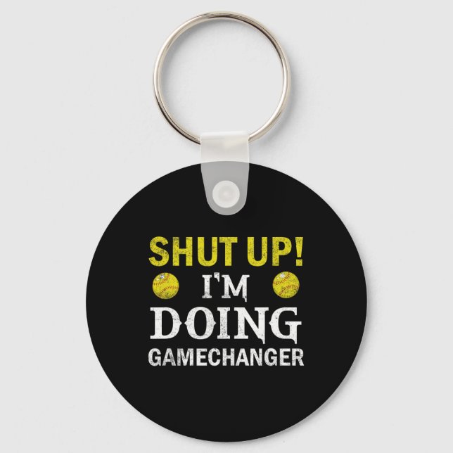 Softball Player Pitcher I'm Doing Gamechanger  Keychain (Front)