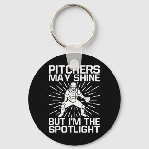 Softball Player Pitchers May Shine Softball Brothe Keychain