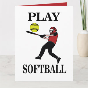 Softball Player Play Softball Card