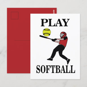 Softball Player Play Softball Postcard