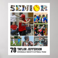 Softball Player Senior Night Sports Photo Collage