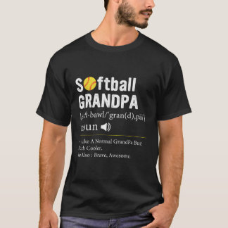 Softball Player Sport Softball Grandpa Definition T-Shirt