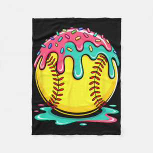 Softball Player Teen Girls Softball Drip Girls Ice Fleece Blanket