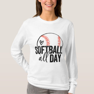 Softball Player Teen Girls Women Men Softball Love T-Shirt