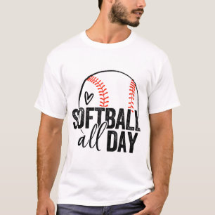 Softball Player Teen Girls Women Men Softball Love T-Shirt