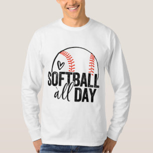 Softball Player Teen Girls Women Men Softball Love T-Shirt