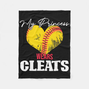 Softball Player Women Girls Princess Cleats Sports Fleece Blanket