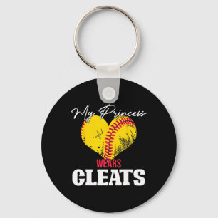 Softball Player Women Girls Princess Cleats Sports Keychain