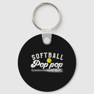 Softball Pop Pop Of A Softball Player Pop Pop Keychain