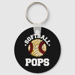 Softball Pops Distressed Vintage Funny Grandpa Gam Keychain
