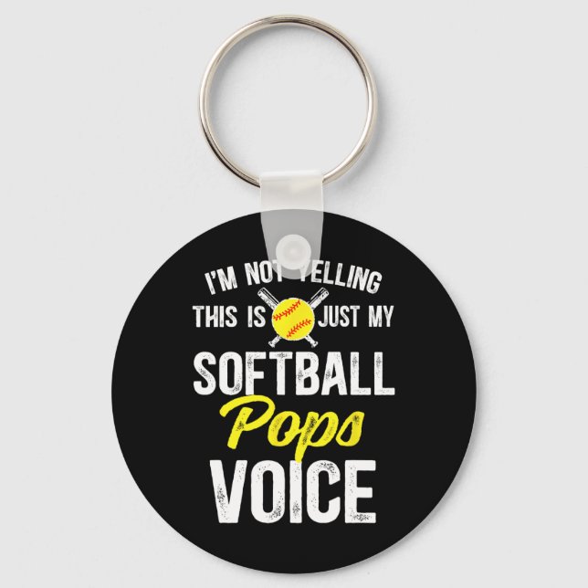 Softball Pops Voice Pops Of A Softball Player Pops Keychain (Front)
