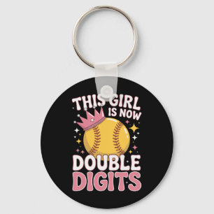 Softball Princess This Girl Is Now 10 Double Digit Keychain