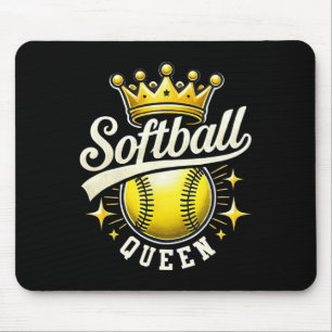 Softball Queen A Softball With Crown Softball Girl Mouse Pad