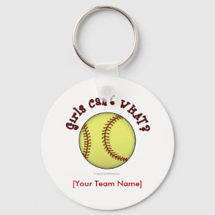 Softball-Red Keychain